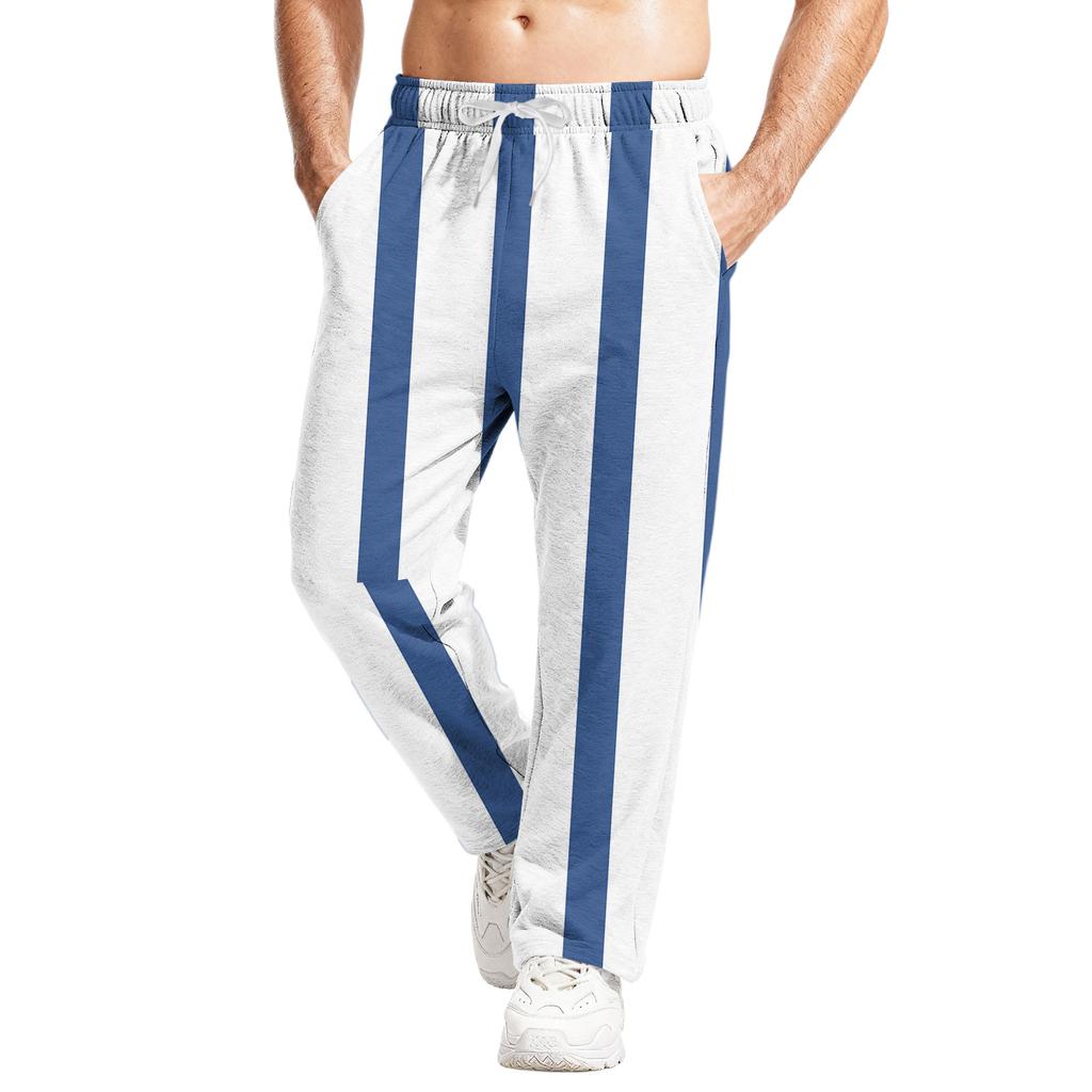 Мужские повседневные спортивные штаны свободного кроя с эластичным поясом и кулиской, штаны для йоги