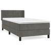 VidaXL Lit à sommier tapissier et matelas Gris foncé 90x190 cm Velours - Modèle 3130932