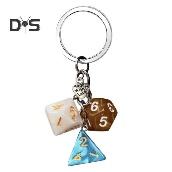 Keychain Pendant Dice Charm Lightweight Portable Acrylic Keychain Phone Bag Keyring Smooth Surface Keychain