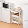 JEJ Astage Lissestyle Table Cart with Drawers, Reversible Top, 3 Tiers, Made In Japan, Assembly Required, White, 45cm Wide X 30cm Deep X 85cm High, Wi