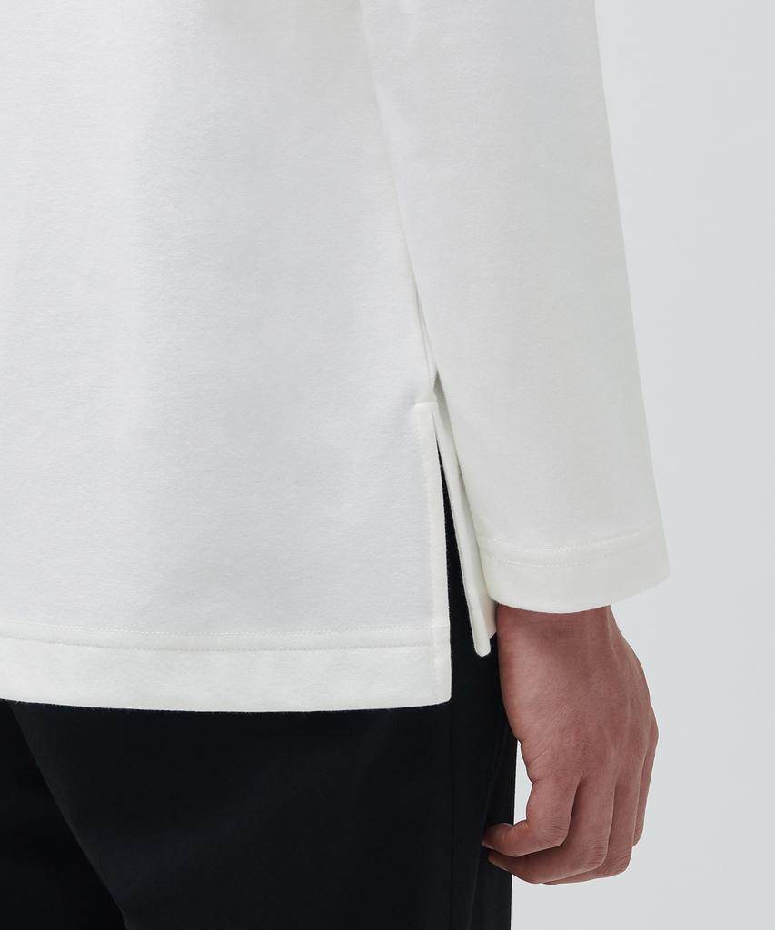 MUSINSA STANDARD Ponte Crew Neck Long Sleeve T-Shirt [Off-White]