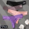 3 шт./компл., женские хлопковые стринги, кружевные трусы-бикини, S-XL, женские стринги, нижнее белье, мягкие трусики-стринги, женское нижнее белье