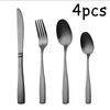Набор столовых приборов из нержавеющей стали 4/16/24/40 шт., нож, вилка, ложка с большой ручкой, подходит для кухни столовой.
