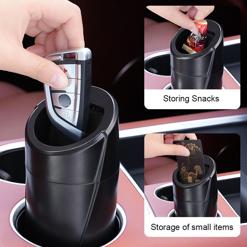 Автомобильный мусорный ящик для салона автомобиля, герметичный автомобильный мусорный бак, небольшой размер, портативный автомобильный мусорный бак, держатель для пепла, организуйте автомобильные аксессуары