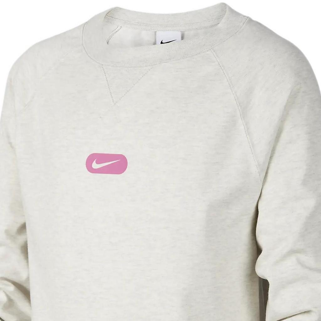 Nike Dri-FIT Athletics Однотонный тренировочный лонгслив с круглым вырезом для детей Светло-бежевый DX5372-072