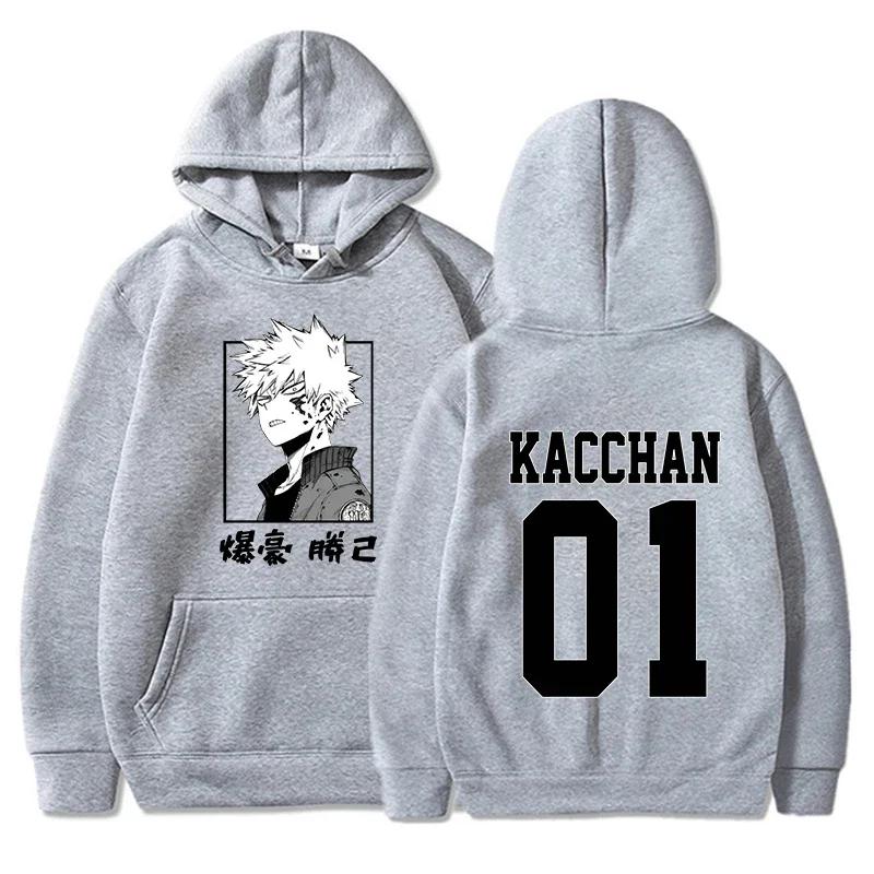 Аниме Бакуго Кацуки Принтованный Худи Оверсайз Осень Зима Женский Мужской Худи Харадзюку Повседневные Толстовки