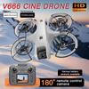 2025 New Drone V666 Professional HD 180° Dual Camera Brushless Screen Optical Flow Obstacle Avoidance RC Quadcopter Toy