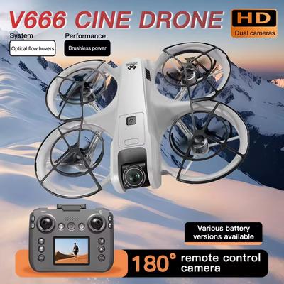 Новый дрон V666 2025 Профессиональный HD 180° Двойная камера Бесколлекторный Экран Оптический поток Обход препятствий Радиоуправляемый квадрокоптер Игрушка