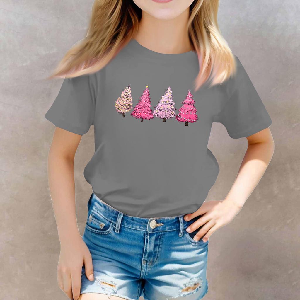 Christmas Day Toddler Girl Boy T-Shirts Kids Top Boys And Girls Printed Short Sleeved T-shirt