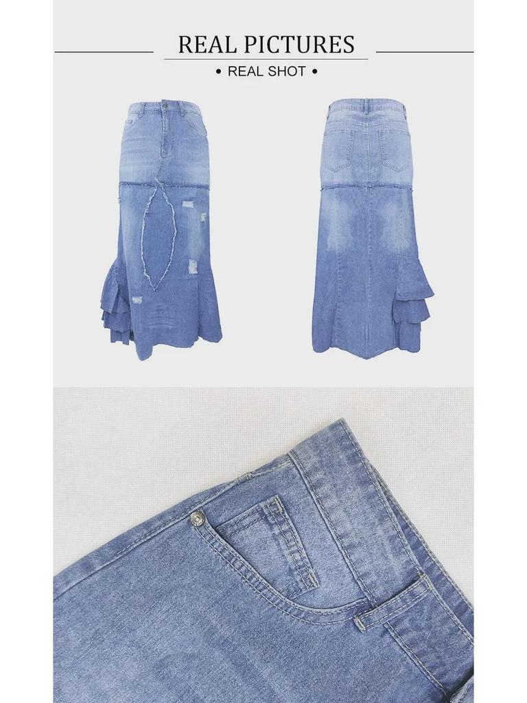 Нестандартная длинная юбка с Европейской и Американской недели моды 2024 года — женская удобная и повседневная одежда на весну/осень