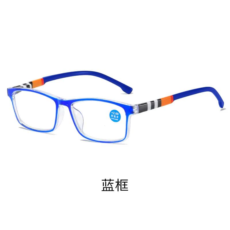 New fashion anti-blue presbyopic glasses spring leg HD reading glasses for elderly with stylish printing