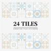 24PCS  Creative Kitchen Tile Stickers Waterproof Mandala Flowers Tile Paste Self-adhesive Wallpaper Bedroom Decoration Stickers