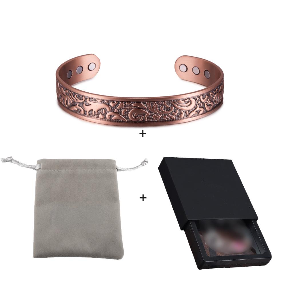 Ikuinen Магнитный браслет из чистой меди для мужчин Регулируемый винтажный браслет шириной 15 мм для лечения артрита Магнитная терапия Энергетический браслет для женщин и мужчин