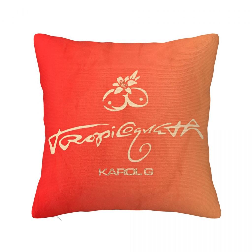 Karol G Tropicoqueta New Album Pillowcase Polyester Cushion Cover Decor Verano Rosa Throw Pillow Case Cover Home Square 40X40Cm