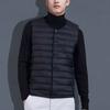 Autumn Winter Men's Vests Men's Short Collarless Vests Round Neck  Cotton Lining