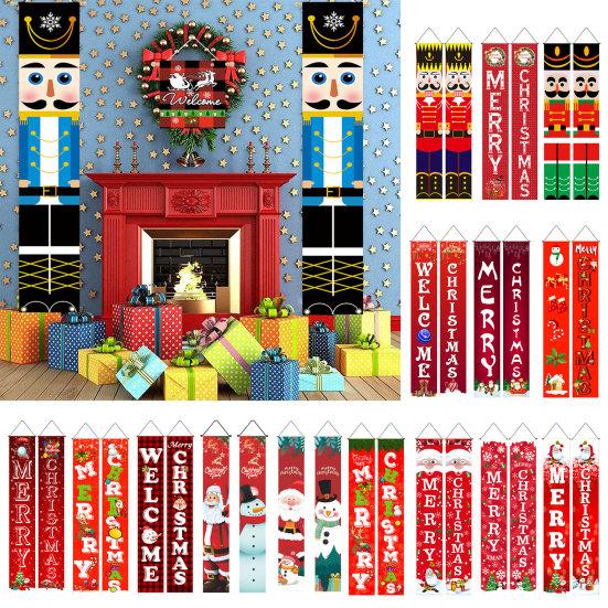 1 пара баннер-солдат из орехового дерева, рождественский знак на крыльце, дверной подвесной баннер с Рождеством на Рождество, домашний декор