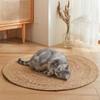 1PC Round Cat Scratch Board Hand Woven Rattan Cat Puppy Nest Kitten Scratching Mat  For Cats Dogs