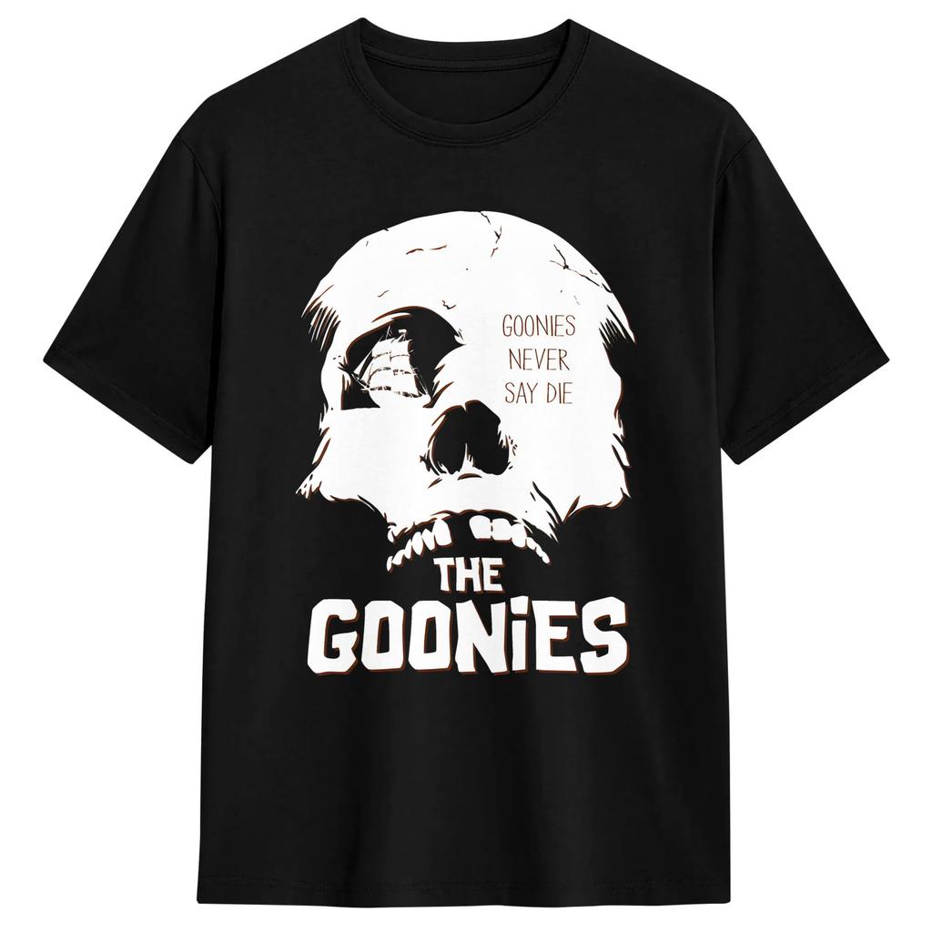 The Goonies Logo and Characters T-Shirts Men Women Vintage 100% Cotton Tees Crew Neck Short Sleeve T Shirt Big Size Tops