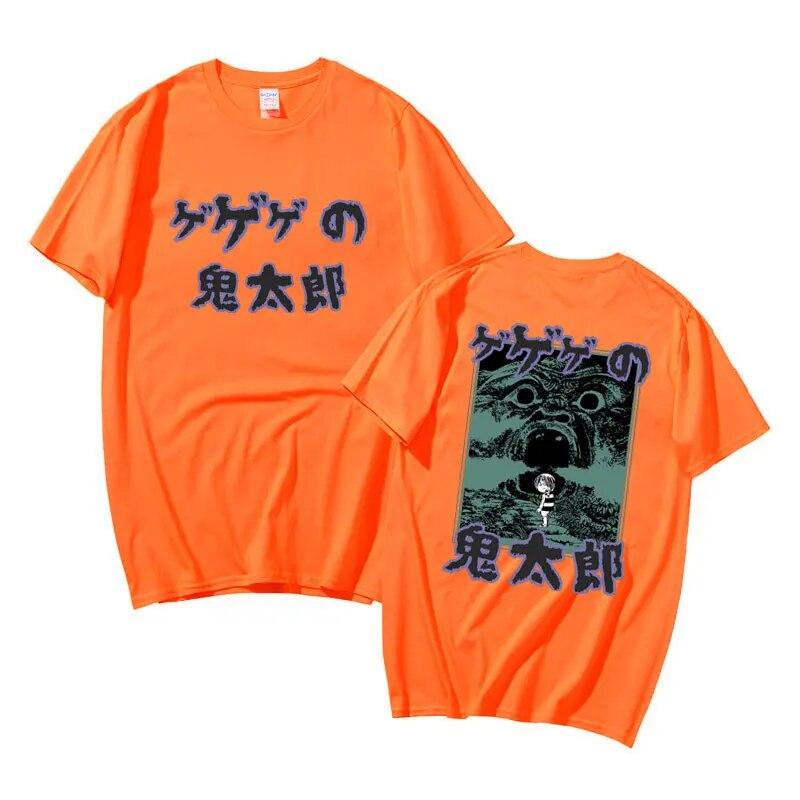 Футболка с рисунком японского аниме Gegege No Kitaro, унисекс, женские футболки унисексга, мужские футболки из чистого хлопка, винтажные футболки унисекс