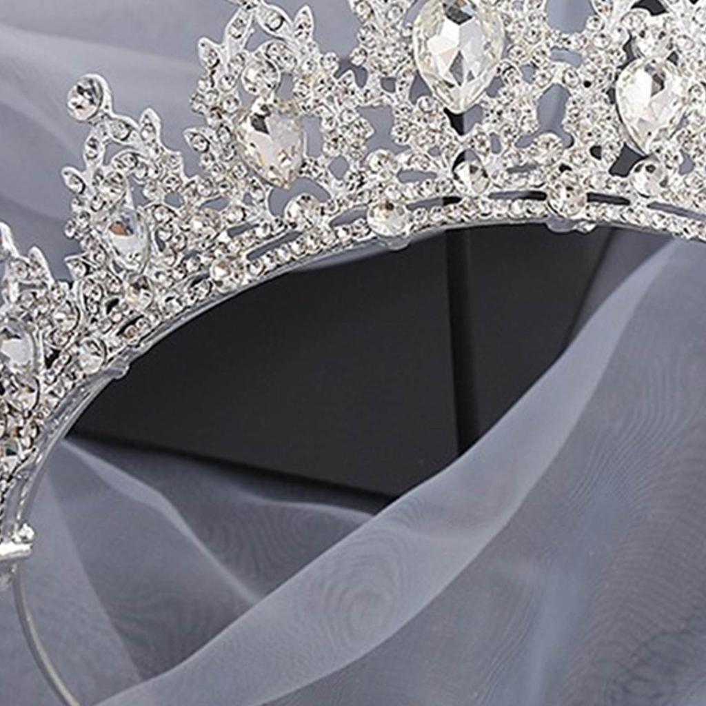 Women Wedding Crown Headband Bride Alloy Rhinestone Crown Hair Accessories for Prom Costume Party