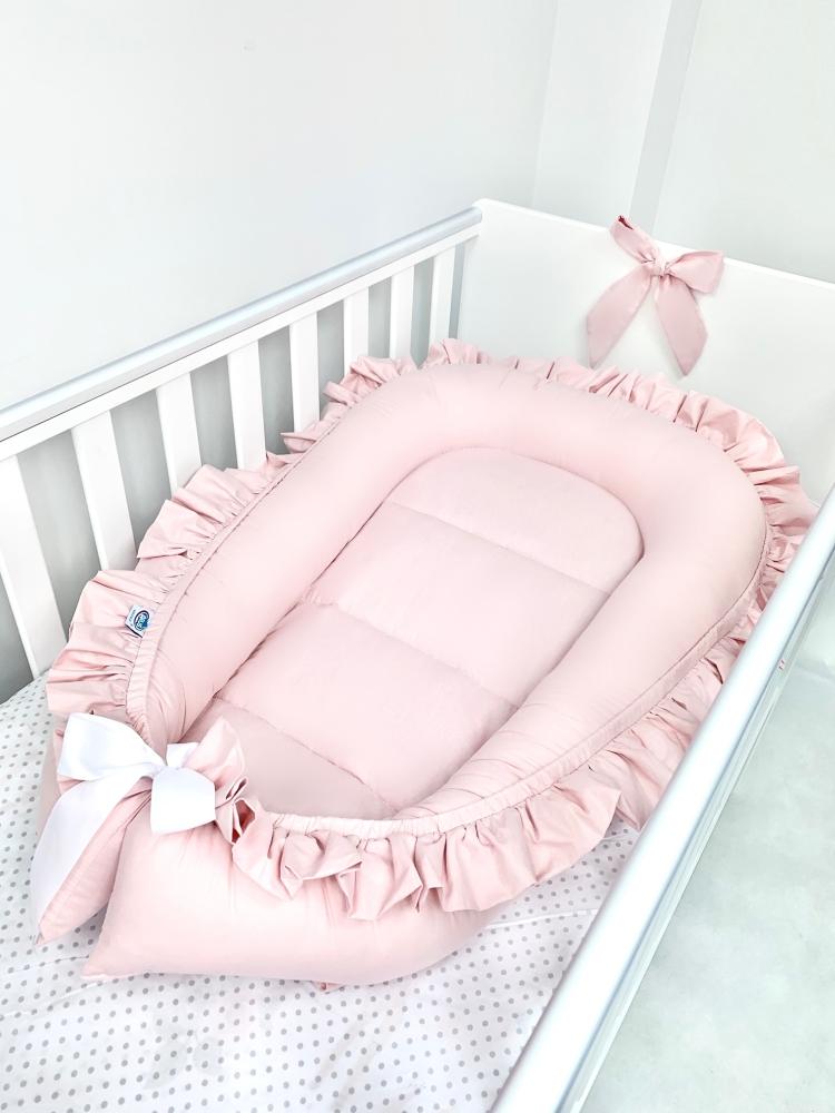 Cocoon nest cotton wrap with ruffles (powder pink)