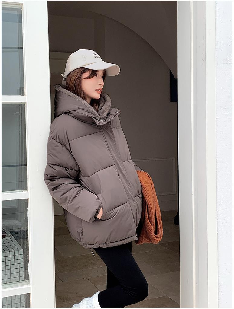 Fake Two-piece Stitching Puffer Jacket Women's Loose Thickened Warm Cotton-padded Coat With Fur Lining