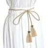 Meier Women's handmade braided thin belt waist cord anchor comb su braided waist chain