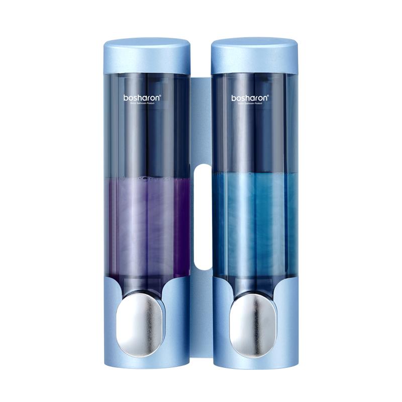 2-pack Manual Soap Dispensers Wall Mount 300ml Bathroom Manually Lotion Shower Soap Wall Mounted Shampoo Dispenser No Drill