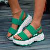 Summer New Large-size Foreign Trade Women's Shoes Wide-sided with Sweet Wind Thick-soled Wedge Sandals Women