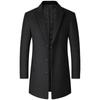 Men's Slim Woolen Windbreaker Jacket - Autumn/Winter 2022, Medium/Long Coat