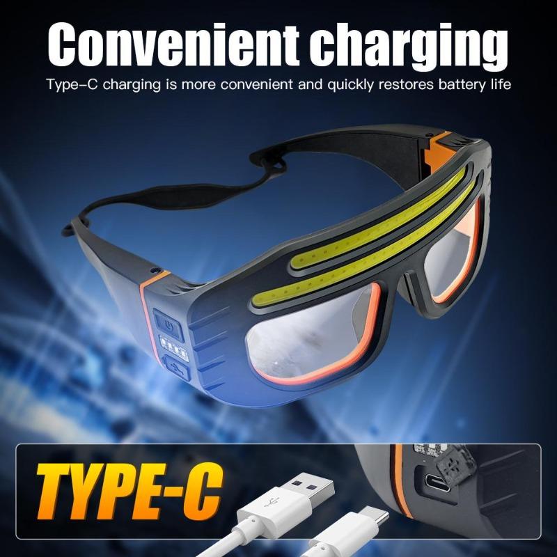 Professional Glasses Headlamp 2 in 1 Design Adjustment Sensor Head Flashlight 5 Lighting Modes Working Lamp for Night Fishing