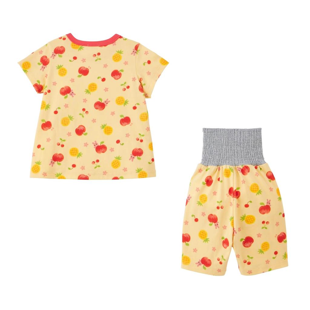 HOT pajamas for boys and [MIKIHOUSE BISCUITS] Short-sleeved girls, baby, kids, children's clothing, yellow, 110cm, 70-7335-144
