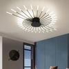 Black 42 Heads Non Dimmable Pendant Lights Creative Fireworks Design Chandelier Modern Ceiling Light for Living Room Exhibition Hall Bedroom