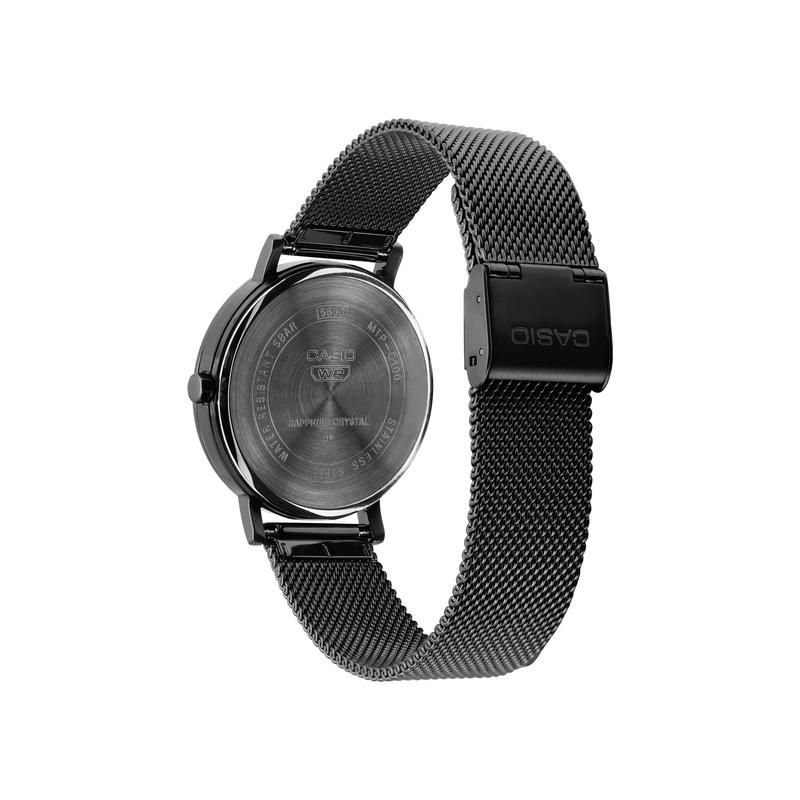 Casio STANDARD series 50 meters waterproof quartz movement metal strap Japanese and Korean watch men's watch black dial MTP-C100BM-1AUPFJD