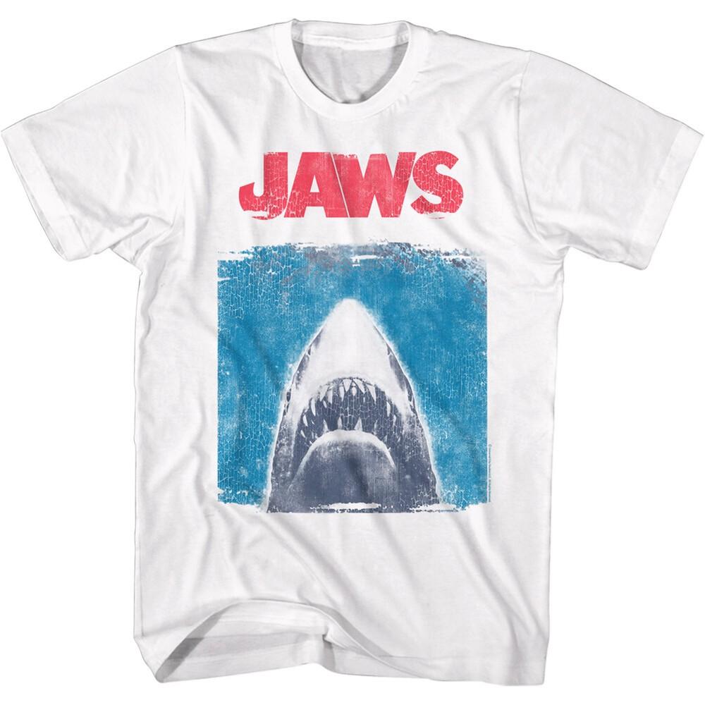 JAWS Summer Shark Movie T-Shirt Sizes SM5XL New 100% White Cotton Merch Tee Unisex T-Shirt