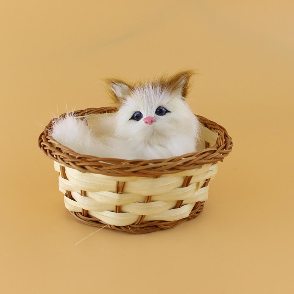 Прекрасная имитация животного, кукла, плюшевая мини-корзина, кошка, кролик, собака, детская рождественская игрушка, подарок на Рождество и день рождения