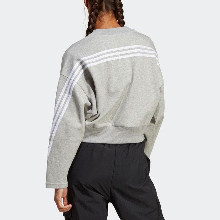 Women's Adidas Sweatshirts Women's Gray Crew Neck Moderate Straight Fit