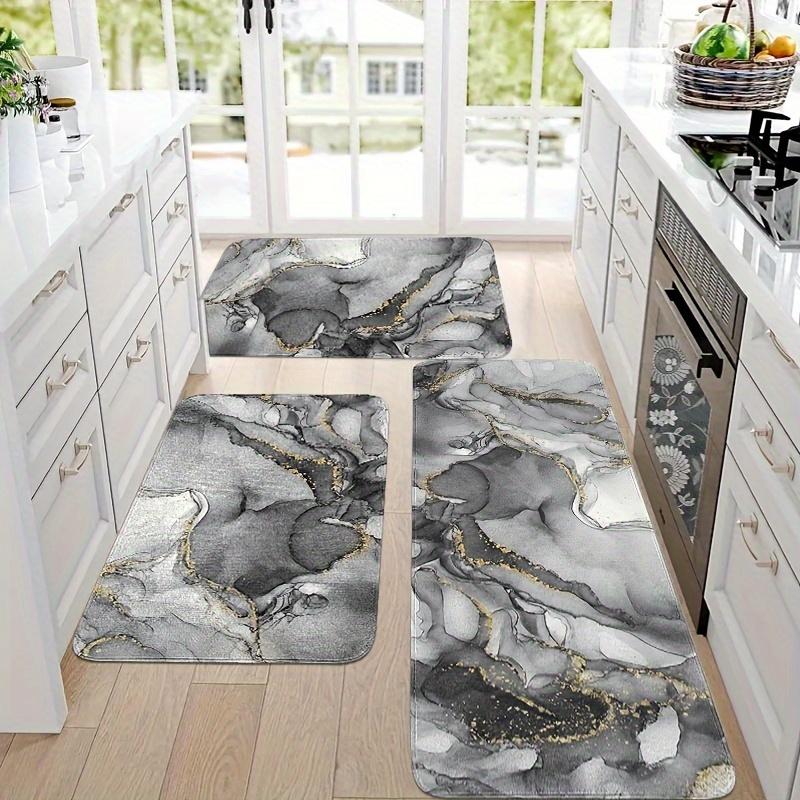 1 шт. анти-усталостные кухонные коврики с роскошным мраморным принтом, водонепроницаемые, нескользящие, толстые, мягкие, прочные, удобные, стоячие коврики для кухни