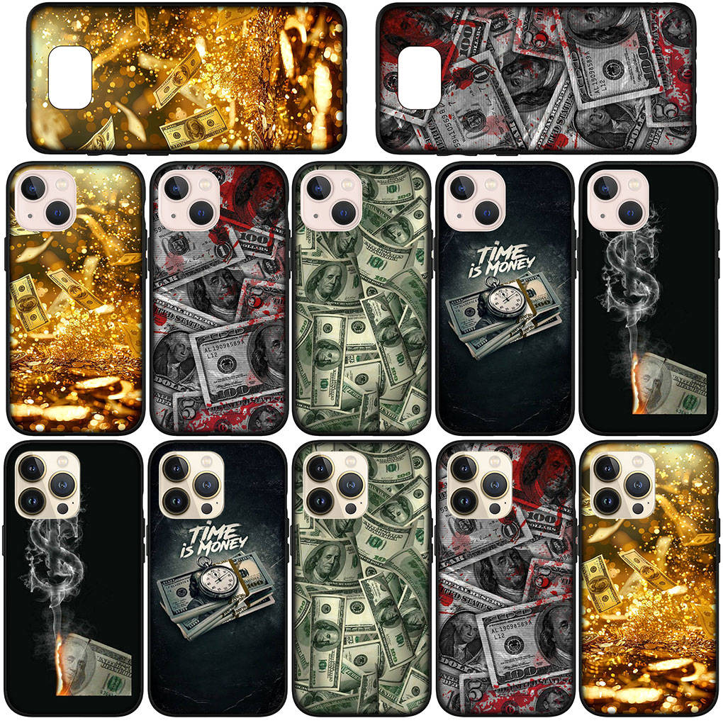 Чехол для телефона Samsung Galaxy S25 S24 S23 iPhone 16 15 Xiaomi Redmi Note 14 13 12 16E X 11 Pro Max OPPO Moto Huawei Wallpaper Money 100 Dollars Cover