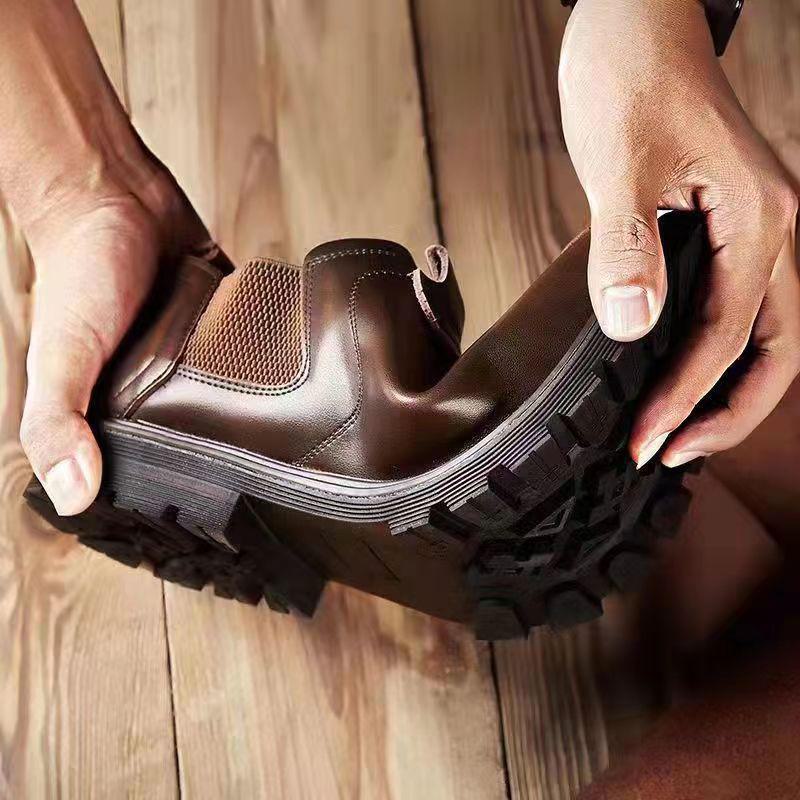 Мужские кожаные туфли в стиле ретро с низким верхом: Повседневные ботинки в весенне-осеннем стиле