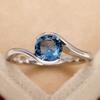 Accessories, Fashionable Twisted Arm Blue Round Diamond, Zircon Topaz Simple Women'S Ring.