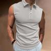 Sleeveless Half-Zip Polo Shirt, Slim Fit for Casual & Active Wear