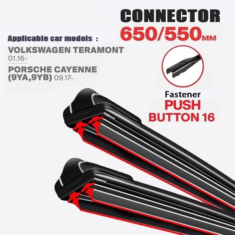 Push Button 16 Wiper Blades 650/550mm (26"+22") for Volkswagen Teramont & Porsche Cayenne (9YA/9YB)