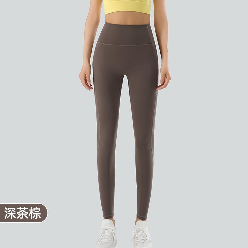 Autumn and winter velvet yoga pants women's nine-point pants high waist hip lift fitness running sports nude tights outside