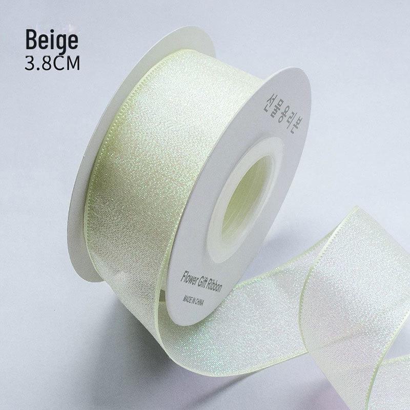 4.0cm Reflective Colorful Yarn Bow Ribbon with Fishtail and Yarn Flower for Kindergarten Crafts