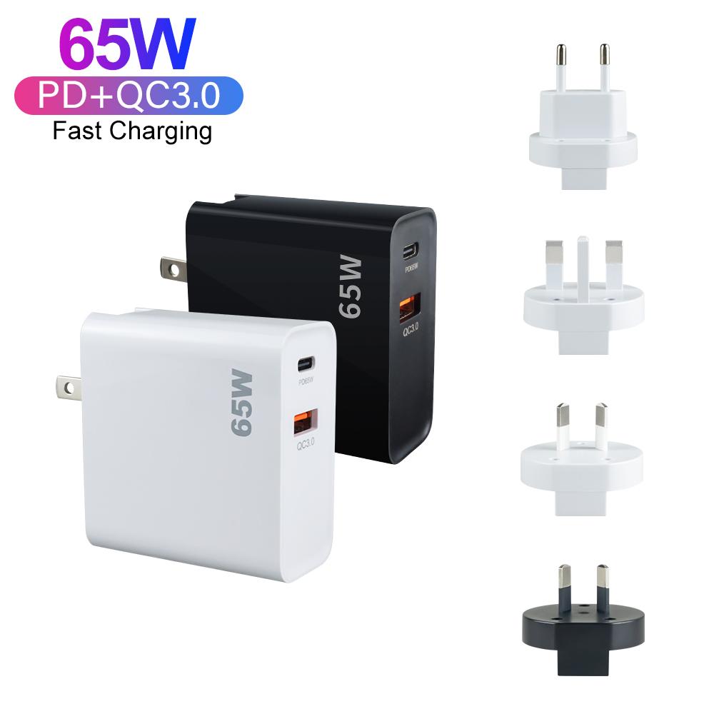 Original PD 65W QC3.0 Super Fast Charger Type C GaN Charger EU US UK AU Plug Wall Charger for IPhone IPad Apple Watch