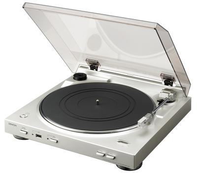 Аналоговый проигрыватель Denon с фонокорректором, полностью автоматический картридж, в комплекте серебристый DP-200USB DP-200USBSP