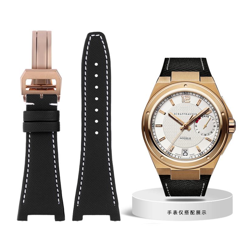 Нейлоновый кожаный ремешок для часов IWC Engineer, ремешок с вырезом, серия IW500501 IW378507 IW322703, черный спортивный холщовый ремешок для часов