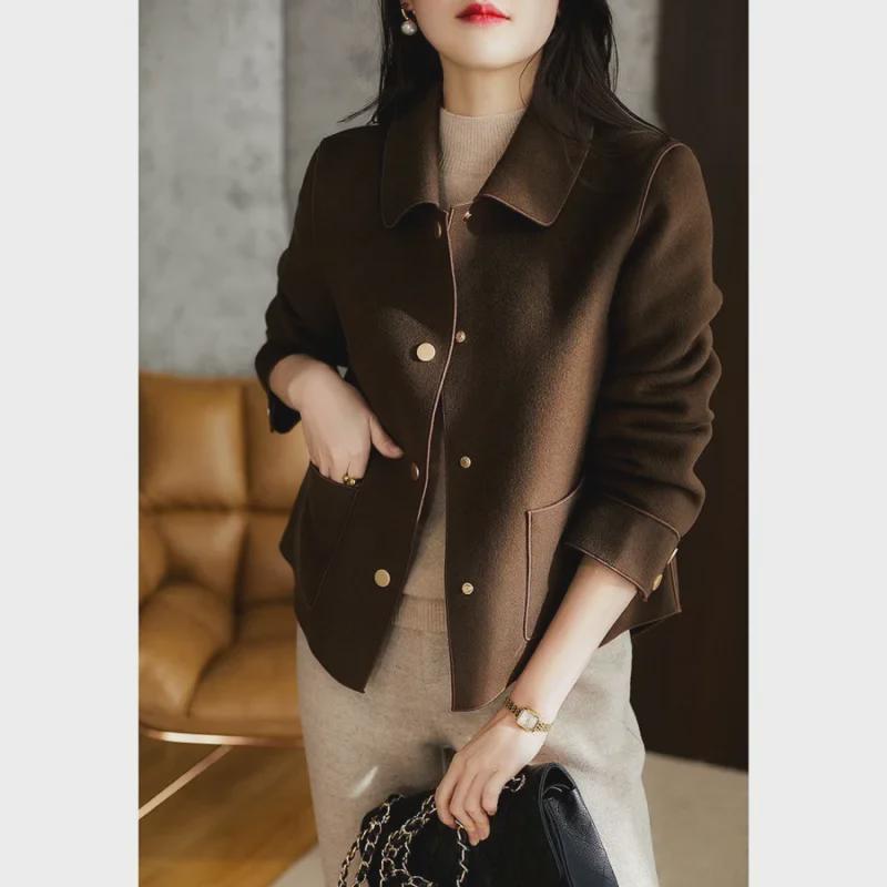 WTG391664VL: Stylish Japanese & Korean Double-Faced Wool Short Coat