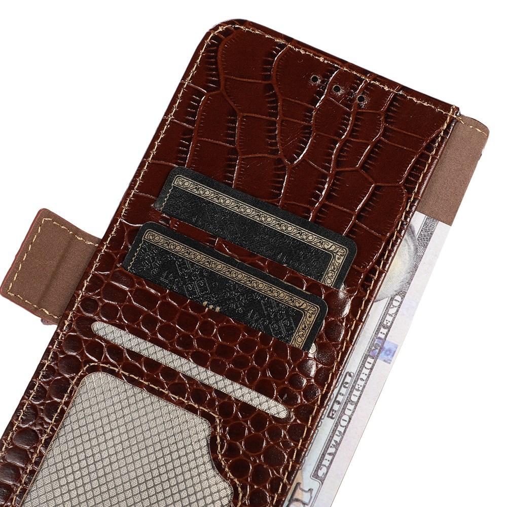 For Sony Xperia 10 VI Case Crocodile Texture Genuine Cow Leather Phone Wallet Cover